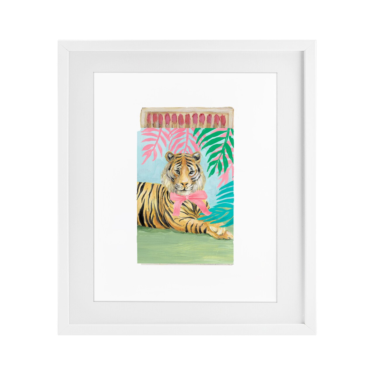 Stupell Industries Tropical Tiger Matchbook Framed Print Under Glass, design by Lanie Loreth